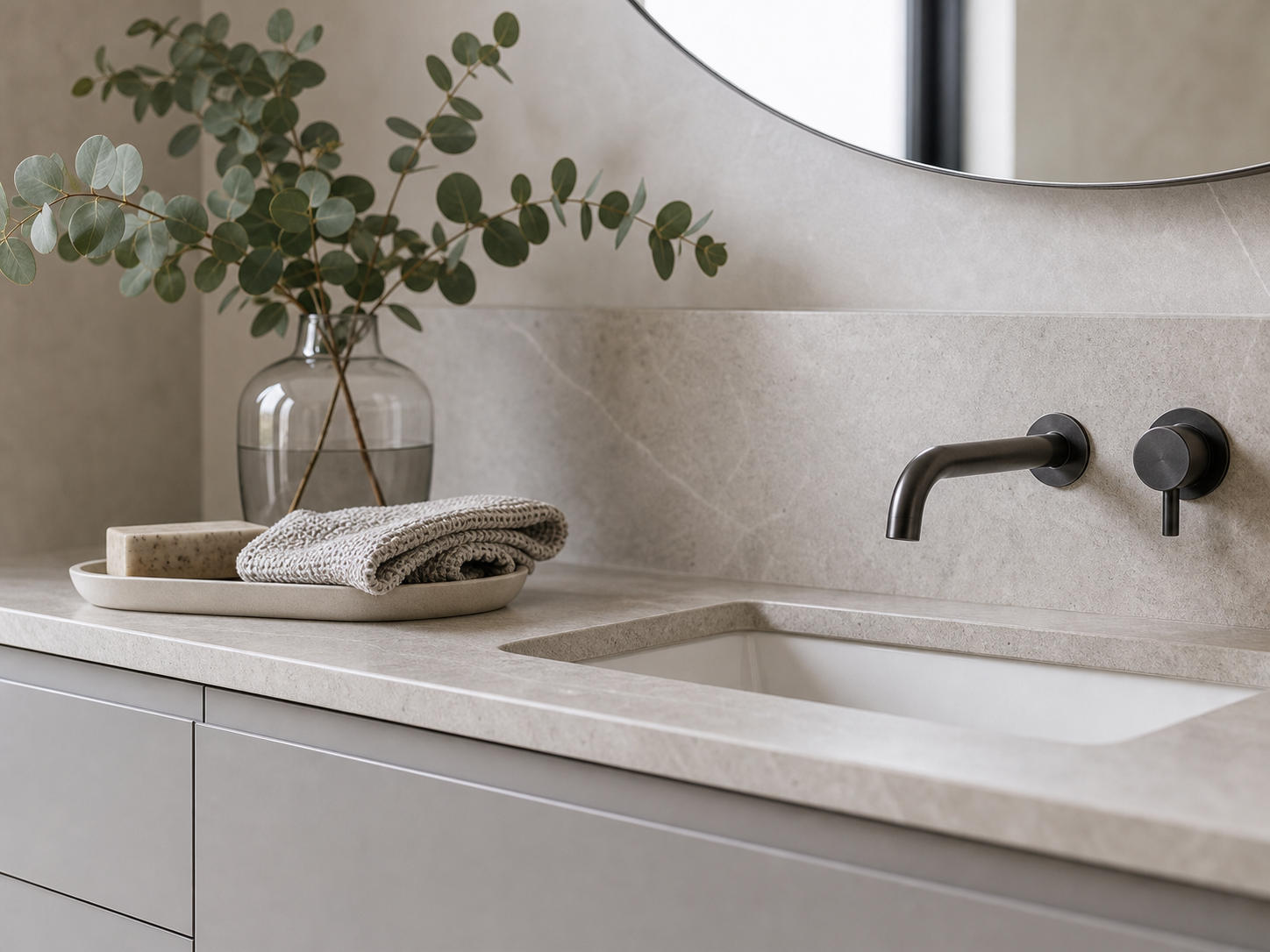 Modern bathroom finish detail