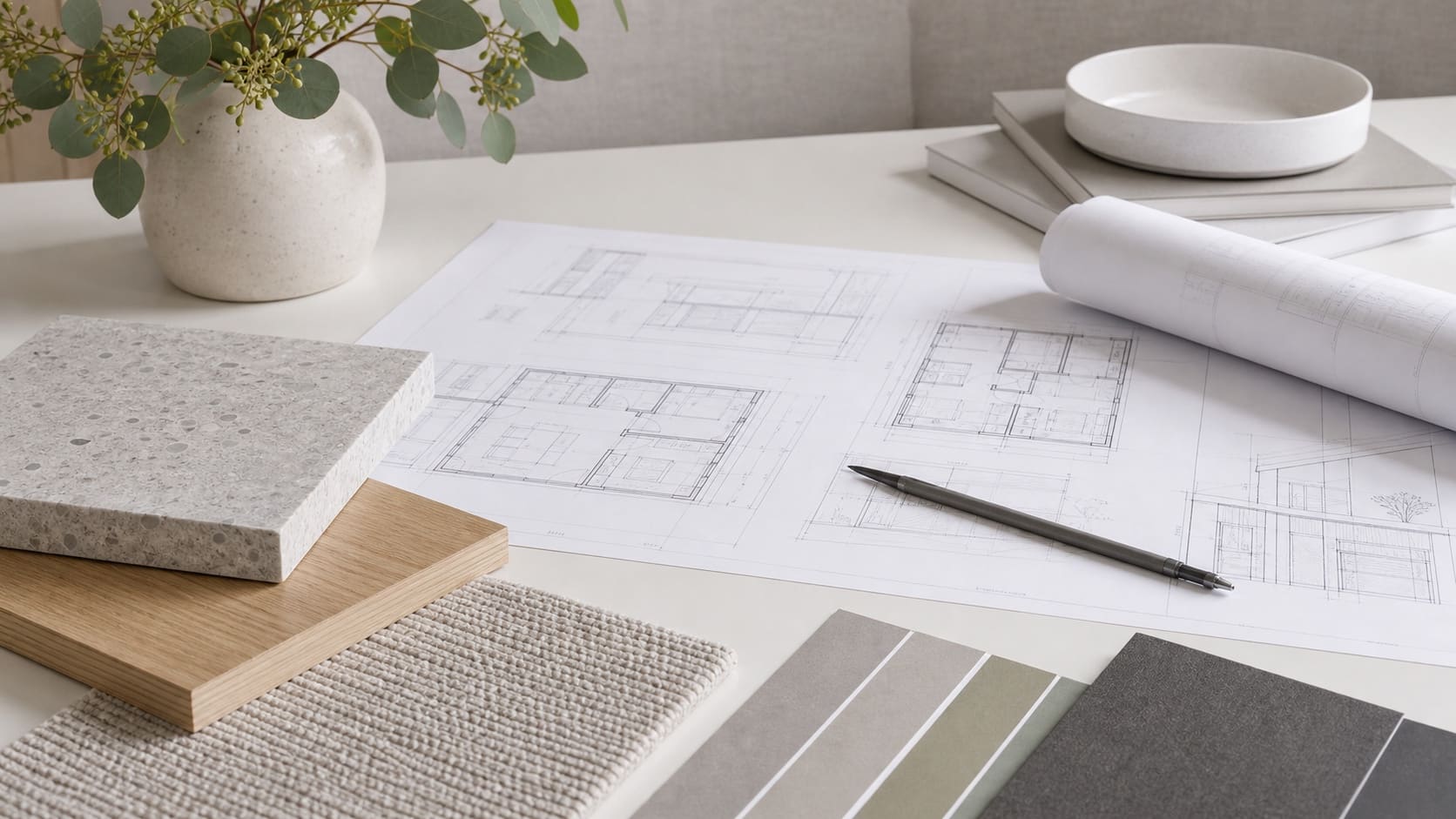 Floor plans and selections laid out to define scope