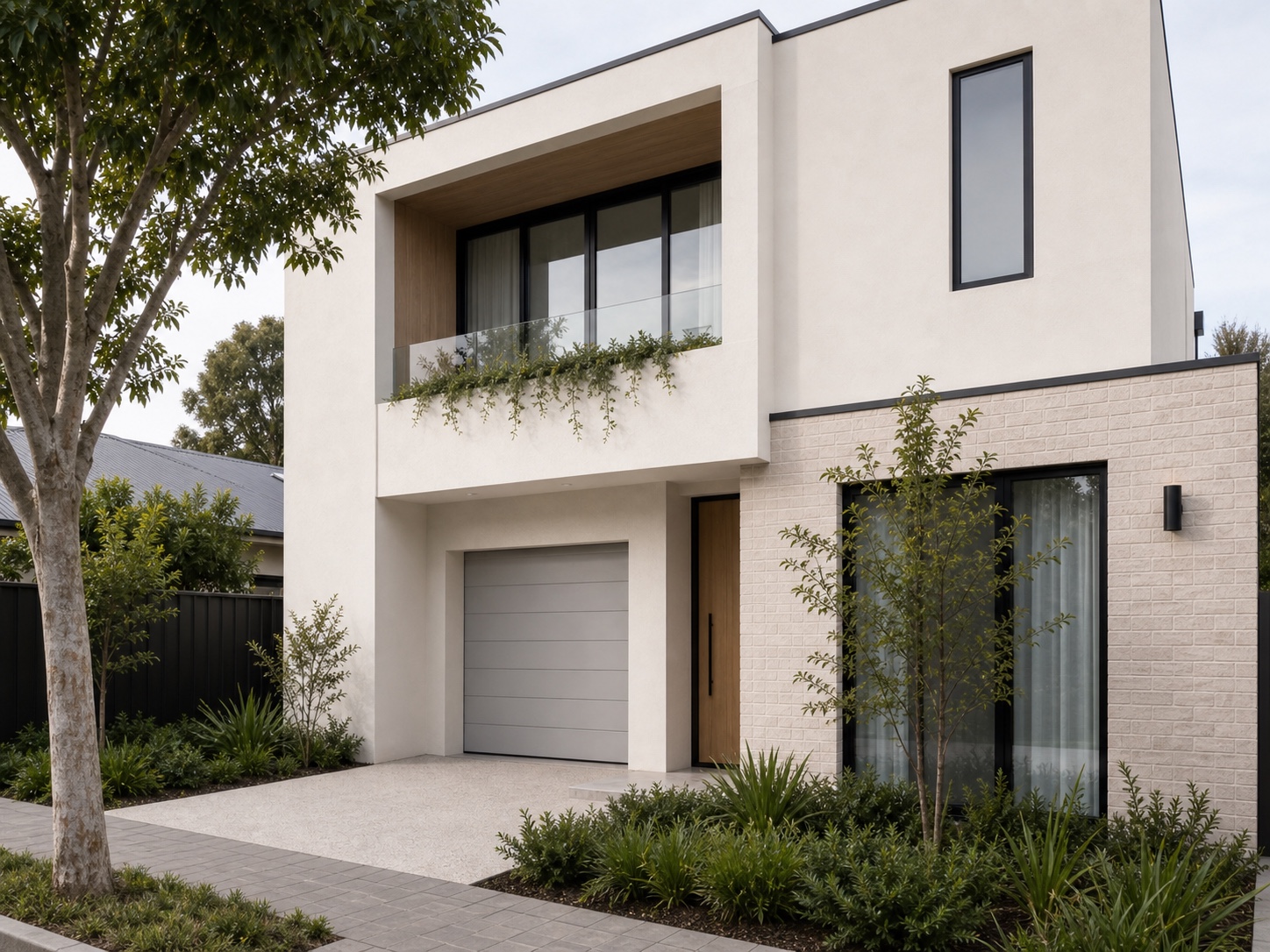 South Australian townhouse exterior with landscaped garden